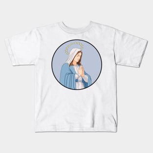 Virgin Mary Pray Circle Kids T-Shirt